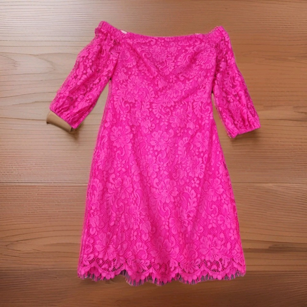 NWT Trina Turk Miley Lace Off-The-Shoulder Dress Flower Mini Dress Sz 6 Romantic